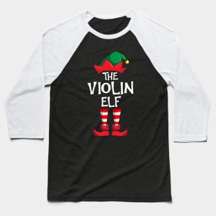 Violin Elf Matching Family Christmas Baseball T-Shirt